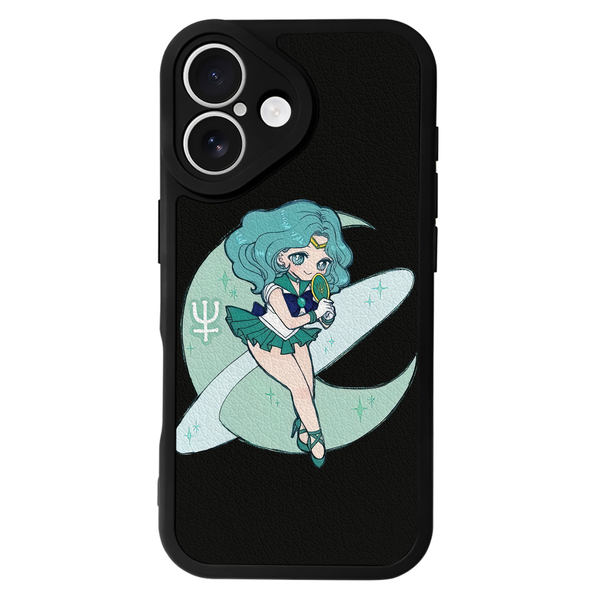 （画像用） 美少女戦士セーラームーン 海王 みちる（かいおう みちる） Sailor Moon Kaiou Michiru 【iPhone 16シリーズ対応】シリコンスマホケース（レザー調） 材質：シリコン